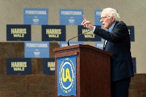 Central PA Labor Rally For Harris-Walz With Senator Bernie Sanders