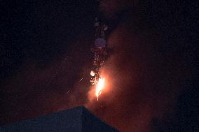 Fire On A Telecommunication Tower In Tehran