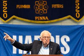 Central PA Labor Rally For Harris-Walz With Senator Bernie Sanders