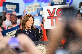 US Vice President Kamal Harris Rallies in Philadelphia, PA