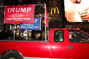 Trump Supporters Gather Outside Of NYC Rally