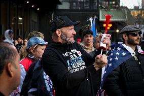 Trump Supporters Gather Outside Of NYC Rally