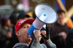 Trump Supporters Gather Outside Of NYC Rally