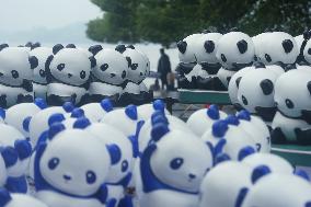 Giant Panda Matrix Art Installation in Hangzhou