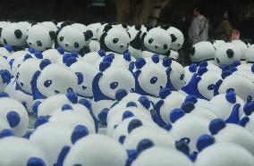 Giant Panda Matrix Art Installation in Hangzhou