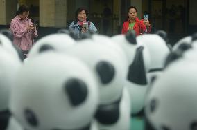 Giant Panda Matrix Art Installation in Hangzhou