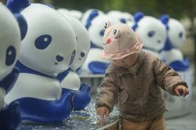 Giant Panda Matrix Art Installation in Hangzhou