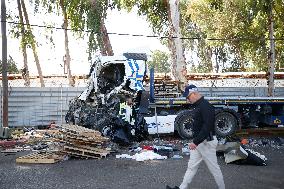 One Killed And Dozens Injured In Truck Ramming At Bus Stop - Tel Aviv