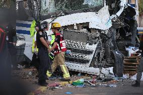 One Killed And Dozens Injured In Truck Ramming At Bus Stop - Tel Aviv