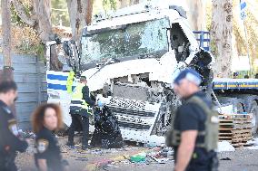 One Killed And Dozens Injured In Truck Ramming At Bus Stop - Tel Aviv