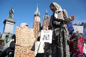 Protest Against The Suspension Of Asylum Law In Krakow