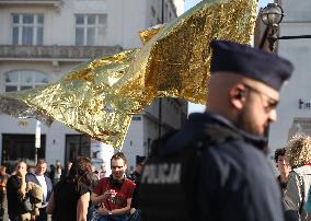 Protest Against The Suspension Of Asylum Law In Krakow