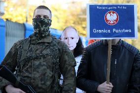 Protest Against The Suspension Of Asylum Law In Krakow