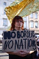 Protest Against Suspending Asylum Rights In Poland