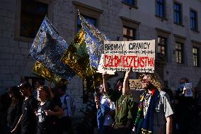 Protest Against Suspending Asylum Rights In Poland