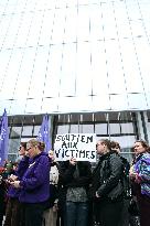 Depardieu Trial - Feminists Demonstrate Outside The Court In Support Of The Victims - Paris