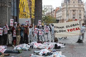 Demonstration In Front Of Total Energies' Headquarters In Brussels