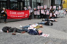 Demonstration In Front Of Total Energies' Headquarters In Brussels