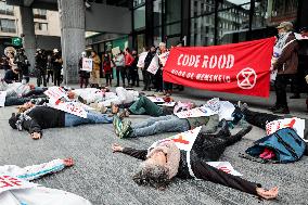 Demonstration In Front Of Total Energies' Headquarters In Brussels