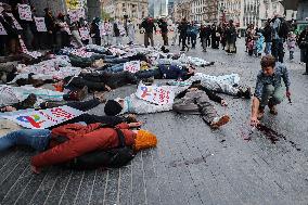 Demonstration In Front Of Total Energies' Headquarters In Brussels