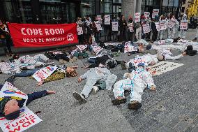 Demonstration In Front Of Total Energies' Headquarters In Brussels