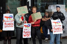 Demonstration In Front Of Total Energies' Headquarters In Brussels