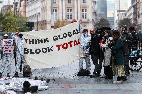 Demonstration In Front Of Total Energies' Headquarters In Brussels