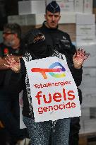 Demonstration In Front Of Total Energies' Headquarters In Brussels