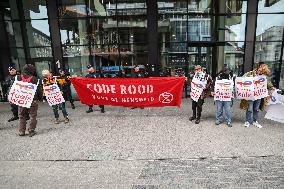 Demonstration In Front Of Total Energies' Headquarters In Brussels