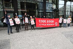 Demonstration In Front Of Total Energies' Headquarters In Brussels