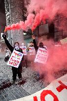 Demonstration In Front Of Total Energies' Headquarters In Brussels