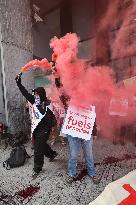 Demonstration In Front Of Total Energies' Headquarters In Brussels