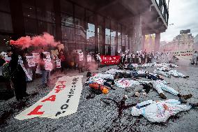 Demonstration In Front Of Total Energies' Headquarters In Brussels