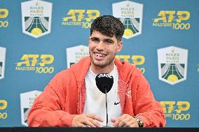 Carlos Alcaraz Press Conference of The Rolex Paris Masters - Paris