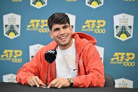 Carlos Alcaraz Press Conference of The Rolex Paris Masters - Paris