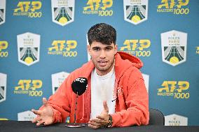 Carlos Alcaraz Press Conference of The Rolex Paris Masters - Paris