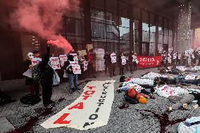 Demonstration In Front Of Total Energies' Headquarters In Brussels