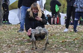 Robot dog at charity run in Ukrainian capital