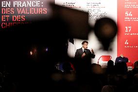 Emmanuel Macron at inauguration of the "Made in France" exhibition at Elysee - Paris