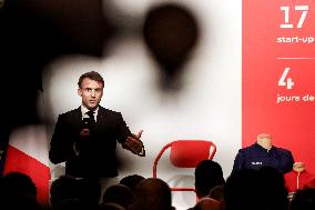 Emmanuel Macron at inauguration of the "Made in France" exhibition at Elysee - Paris