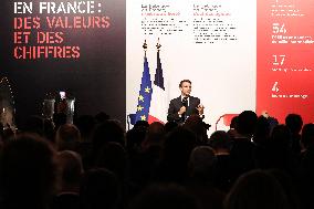 Emmanuel Macron at inauguration of the "Made in France" exhibition at Elysee - Paris