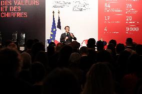 Emmanuel Macron at inauguration of the "Made in France" exhibition at Elysee - Paris