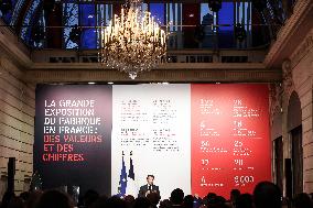 Emmanuel Macron at inauguration of the "Made in France" exhibition at Elysee - Paris