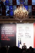 Emmanuel Macron at inauguration of the "Made in France" exhibition at Elysee - Paris