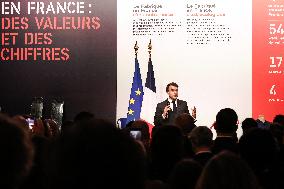 Emmanuel Macron at inauguration of the "Made in France" exhibition at Elysee - Paris