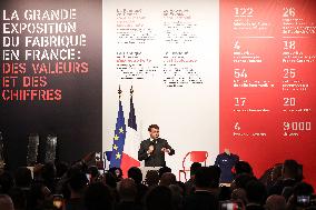 Emmanuel Macron at inauguration of the "Made in France" exhibition at Elysee - Paris