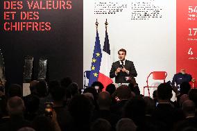 Emmanuel Macron at inauguration of the "Made in France" exhibition at Elysee - Paris