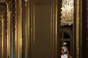 Emmanuel Macron at inauguration of the "Made in France" exhibition at Elysee - Paris