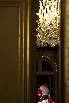 Emmanuel Macron at inauguration of the "Made in France" exhibition at Elysee - Paris