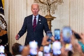 President Biden delivers remarks at a Diwali celebration in the East Room